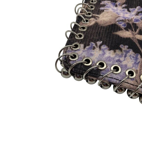Zimmermann Black Lavender Floral Embellished Envelope Clutch - Picture 12 of 13